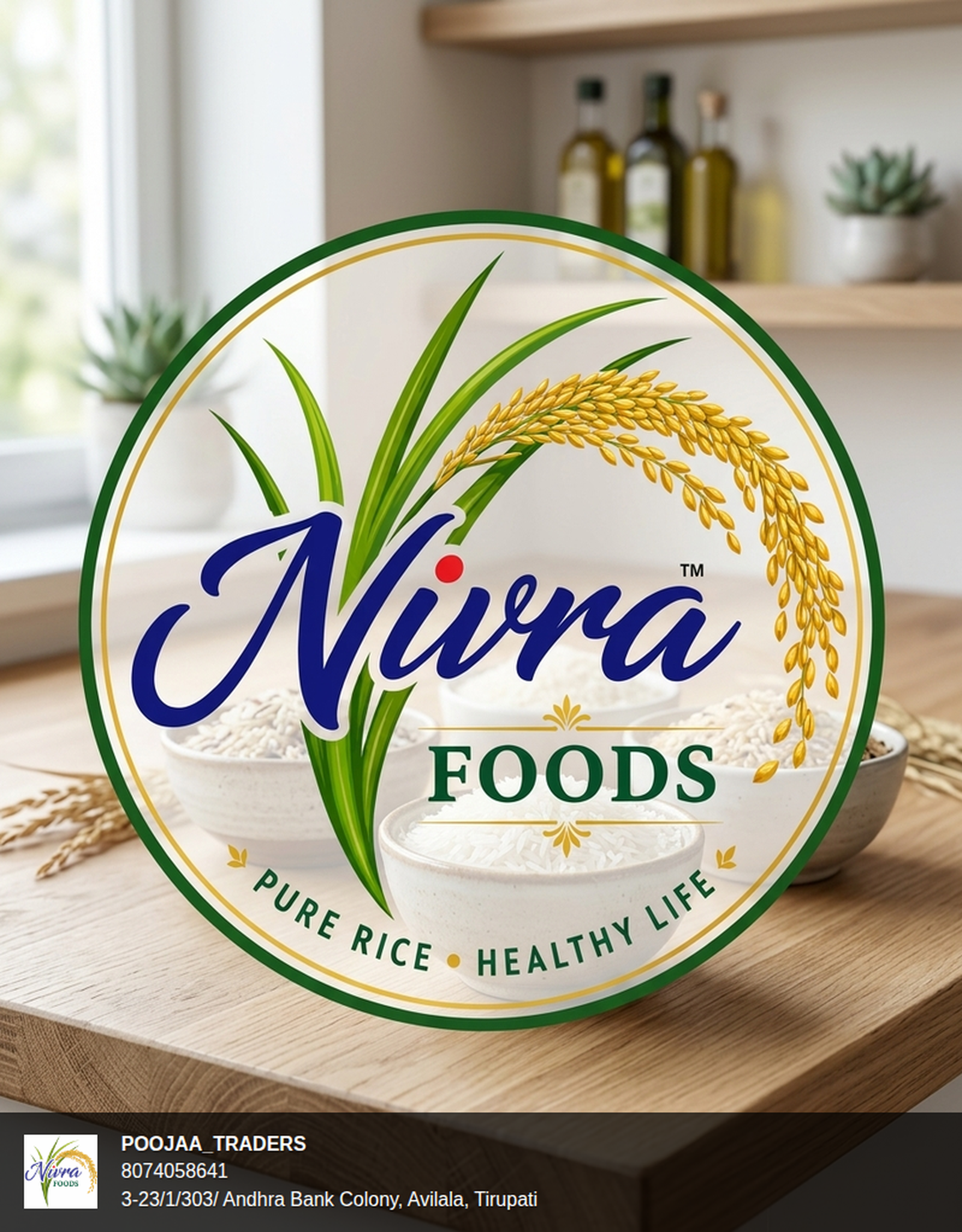Rice and Nivra Foods branding